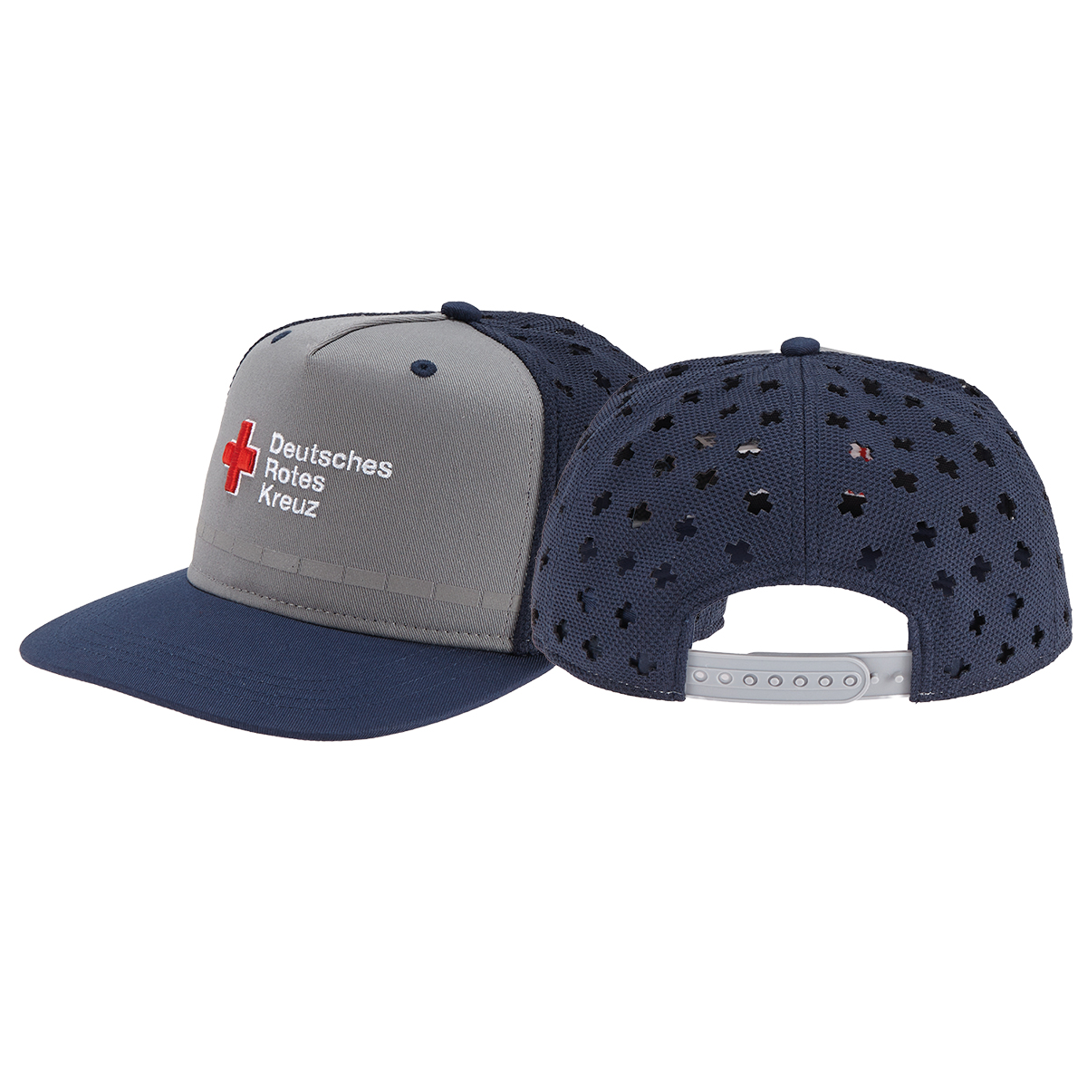 Cap, navy, mit ausgestanzten Kreuzen, mit DRK-Kompaktlogo | 03322